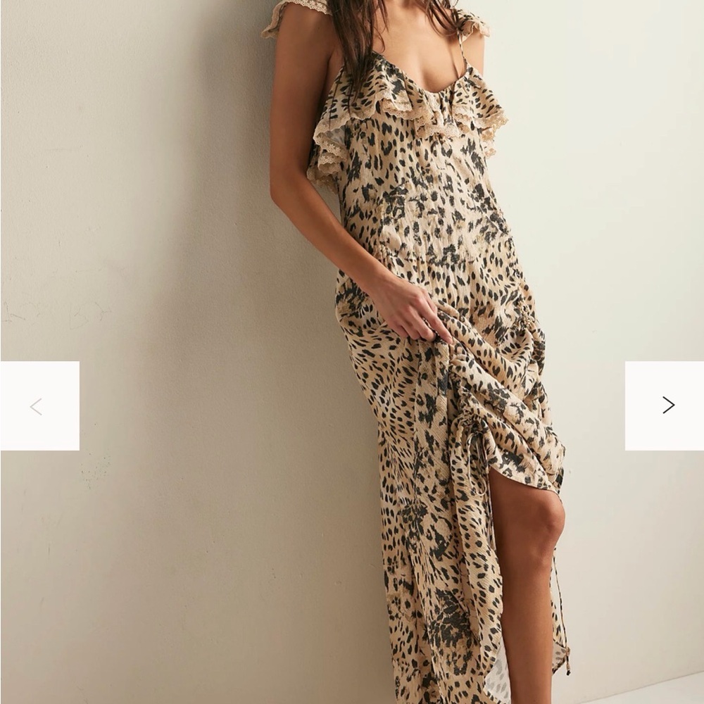 Spell Snow Leopard Print strappy gown Maxi Dress